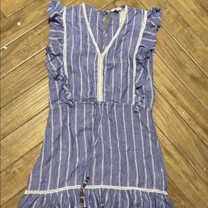 Blue Island Blue and White Striped Jumpsuit